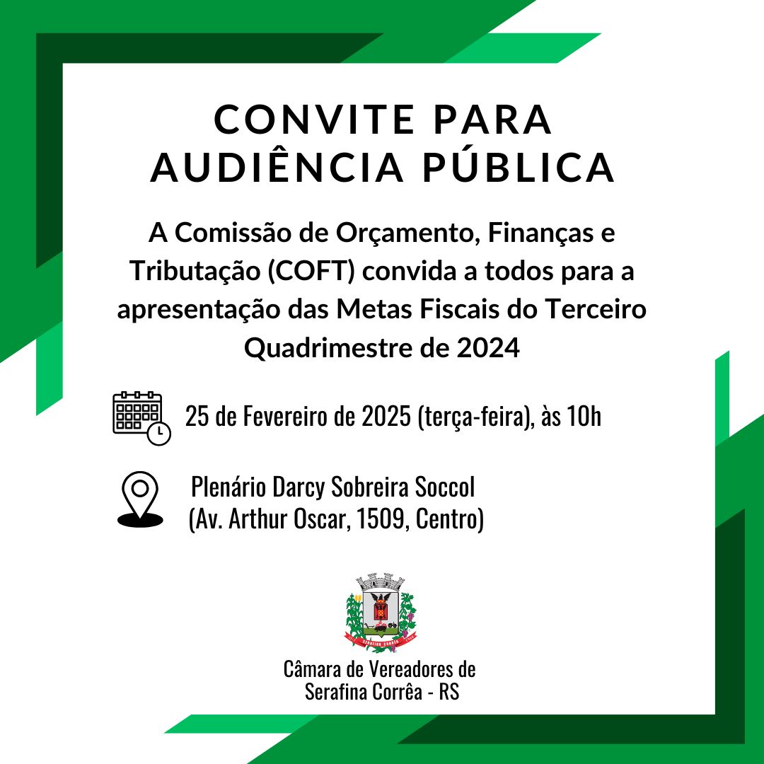 Convite Para Audiência Pública